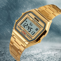 Skmei 1123 Jam Tangan Digital Wanita, Jam Tangan Digital Stainless Steel 3ATM Tahan Air Logo Kustom untuk Wanita