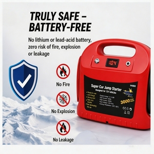 Démarreur de <span class=keywords><strong>Voiture</strong></span> Portable 12V à Supercapacitateur, <span class=keywords><strong>Batterie</strong></span> d'Appoint d'Urgence avec Pinces, Bloc d'Alimentation d'Urgence 12V 3000A de Puissance Maximale - Product Image 4