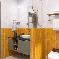 Foshan Surface ondulée 65x200mm Rectangle solide en porcelaine émaillée salle de bain mur intérieur dosseret carreaux de métro