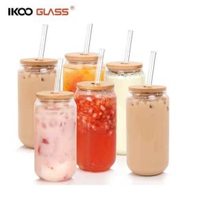 IKOO बांस ढक्कन के साथ स्पष्ट 16 oz उच्च बनाने की क्रिया ग्लास कप के लिए उच्च बनाने की क्रिया - Product Image 1