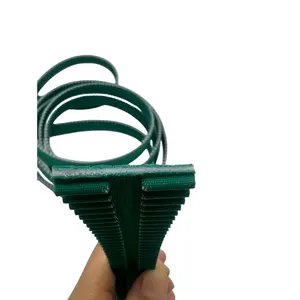 Fabricante de correia dentada de poliuretano personalizada, peças de transmissão de energia de anel de borracha resistente a altas temperaturas, verde M, síncrona