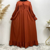 Multi Palette Abaya Robe Drapée Douce Col Volant Taille Attachée Réglable Park Strolls Boutique Sourcing