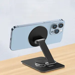 360 rotasyon Metal Magsafe manyetik telefon standı masa tarzı yüksekliği ayarlanabilir cep telefonu tutucu için cep telefon tutucular