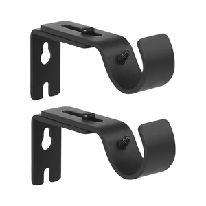 Adjustable <b>Single</b>-Side Powder Coated <b>Curtain</b> Rod Brackets and Holders for Walls Drapery Hardware Window Support - Product Image 1
