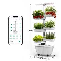 Système hydroponique intelligent moderne pour l'intérieur, 48 sites de culture, réservoir d'eau de 24 L avec application et contrôle par écran tactile