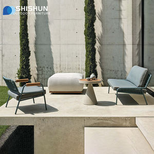 Moderne Touw Geweven Vrijetijdsstoel Bank Voor Balkon Tuin Patio Rotan Rieten Sofa Set Tuinmeubilair Fauteuil - Product Image 3