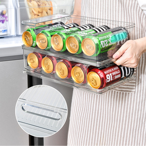 自動ディスペンサービンソーダビール缶飲料用クリアプラスチックフリーザー収納ボックス長方形射出冷蔵庫ドリンク - Product Image 4