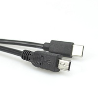 Cable USB tipo C macho a Mini USB macho OTG con transferencia rápida de datos y función OTG para teléfonos inteligentes, tabletas, dispositivos externos