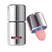 Fard à joues liquide en gros sous marque privée, applicateur éponge tête de champignon, teinte crème pour les joues, étui chromé argenté, maquillage en vrac