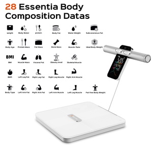 Badkamerweegschaal met digitale lichaamsvetmeting, 180 kg, 8 elektroden, app-functie, batterijvoeding, op maat gemaakte kleur glazen display - Product Image 4
