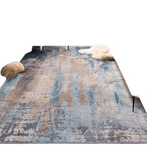 Tapis de luxe moderne en polyester doré pour salon, chambre à coucher, tapis de canapé épais et lavable - Product Image 1