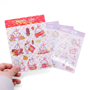 Feuilles d'autocollants imperméables en vinyle PVC pailleté pour planificateur impression personnalisée fournisseurs d'autocollants coupe baiser <span class=keywords><strong>mignon</strong></span> - Product Image 2