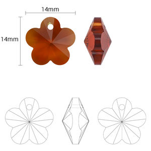 Colgante de flor de ciruela facetada de 14mm, cuentas de cristal para hacer joyas, abalorios hechos a mano para mujer, collar, pulsera, pendientes DIY - Product Image 2