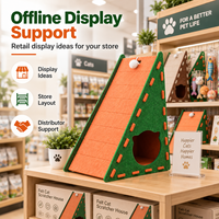 Vente en gros OEM Maison à chat en feutre, Triangle, Grotte pour chat, Rampe à gratter, Maison de jeu intérieure pour animaux de compagnie, Couleur, taille et emballage personnalisés