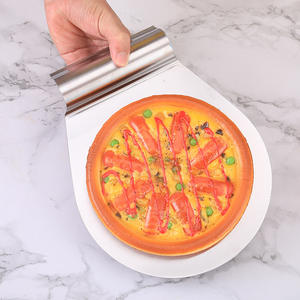 Grandes plaques <span class=keywords><strong>de</strong></span> transfert pour gâteaux avec poignée en acier laminé pour soulever les gâteaux en fondant et les pizzas au fromage - Product Image 2