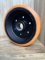 Roue de traction avant en polyuréthane PU massif HELI 330x100 mm à 6 trous de boulons, durable, pour chariot élévateur à fourche CQD20