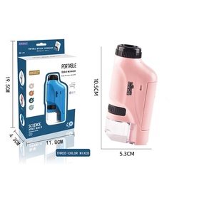 Microscopio de mano para niños, juguete educativo de Ciencia de bolsillo con luz LED, tallo para exteriores, 60-120x - Product Image 4