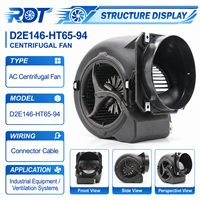 Ventilateur Radial Industriel AC 115V pour Refroidissement d'Équipement D2E146-HT65-94 – Solution de Gestion Thermique et de Traitement de l'Air à Fonctionnement Continu
