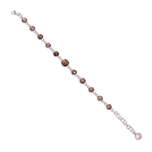 Bracelet ajustable en argent sterling 925, magnifique chaîne fine et maillons avec pierre précieuse Moissanite, cadeau classique pour les fêtes - Product Image 1