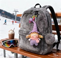 Porte-clés poupée au crochet Elf Dumpling avec mousqueton, en peluche douce personnalisée, en coton écologique, décorations au crochet personnalisées