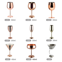Verre à vin rouge de style européen, design moderne, gobelet en acier inoxydable, coupe en forme de tulipe, couleur métallique, coupe à champagne en plastique