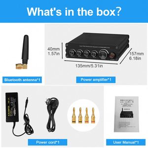 เครื่องขยายเสียงขนาดเล็ก 3 แชนแนล 50WX2 และ 100W HiFi สเตอริโอ คลาส D สำหรับใช้ในบ้าน แบบพกพา - Product Image 5