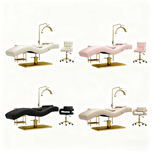2025年最新トレンド 高級カスタムカラー 曲線デザイン フェイシャルベッド モダンサロン家具メーカー スパ マッサージ まつげエクステ ビューティースパ用 - Product Image 4
