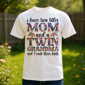 T-shirt pour maman et grand-mère jumelle, motif floral, pour femmes, cadeau familial - Product Image 3