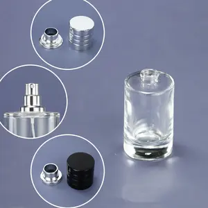Ücretsiz örnek özel etiket 25ml 50ml 100ml alüminyum alaşımlı sıkma boş cam doldurulabilir parfüm şişesi