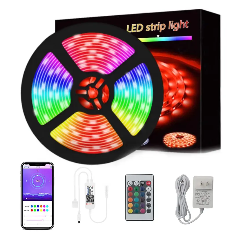 LEDストリップ5050 RGB 30 60 LEDフレキシブルスマートWiFiブルートゥースリモコン高品質