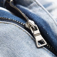 Jean slim tendance pour homme, style punk bleu, artisanat de qualité supérieure, extensible, avec trous et patchs