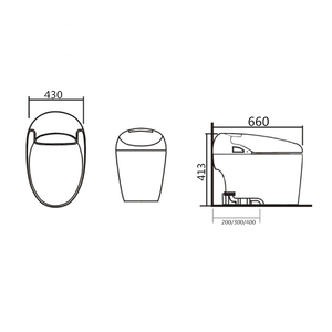 Inodoro eléctrico inteligente, alta calidad, sin depósito, montado en el suelo - Product Image 6