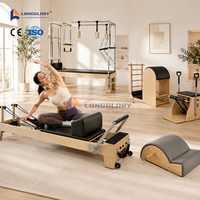 Equipo Comercial de Pilates Reformer de Madera de Arce para Recuperación Postparto y Moldeamiento Corporal