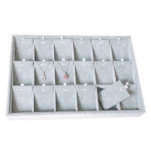 Espositore per Gioielli in Velluto Grigio, Organizzatore per Orecchini, Anelli, Bracciali, Ciondoli e Collane - Product Image 3