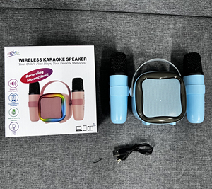 Meilleurs cadeaux pour la fête des enfants, microphone portable, haut-parleur BT sans fil, microphones de karaoké, haut-parleur avec lumière RVB - Product Image 6