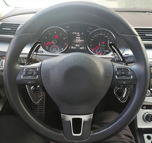 Extension de palettes de changement de vitesse pour <span class=keywords><strong>volant</strong></span>, kits intérieurs, fibre de carbone, noir brillant pour VW Tiguan/Lamando/Golf 6/<span class=keywords><strong>Scirocco</strong></span> - Product Image 6