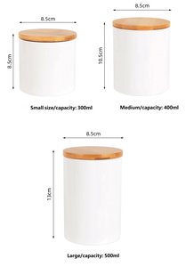 Barattolo in Ceramica Moderno con Coperchio in Bambù e Guarnizione in Silicone, Ecologico, 250ml, <span class=keywords><strong>per</strong></span> Conservazione <span class=keywords><strong>Alimenti</strong></span> o Regali - Product Image 6