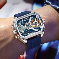 POEDAGAR E106 Montres-bracelets pour hommes, montres à quartz, montres homme, mode, lumineuses, sportives, étanches, calendrier, affichage LED de luxe