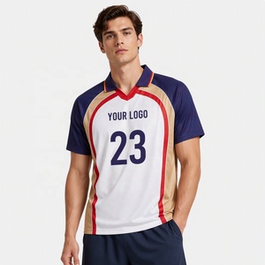 Maillot de football rétro personnalisé pour homme, à blocs de couleurs, manches courtes, séchage rapide, respirant, style streetwear vintage, polo de football - Product Image 1