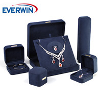 Boîte à bijoux rectangulaire en velours EVERWIN, matériaux recyclés, logo personnalisé, style simple pour boucles d'oreilles, bracelets, emballage cadeau