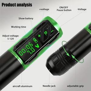 Stylo de <span class=keywords><strong>tatouage</strong></span> sans fil Charge rapide Stylo de batterie Réglage de la tension <span class=keywords><strong>Machine</strong></span> à tatouer rotative professionnelle Alimentation numérique LED - Product Image 5