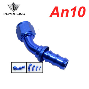 Conector de Combustible Poyracing AN4 de 45 Grados, Conector Automotriz de Metal Azul - Product Image 4