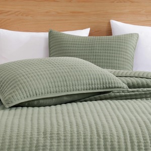 Copriletto verde salvia Set di biancheria da letto per tutte le stagioni con 2 cuscini Shams adatti per letto, divano - Product Image 6