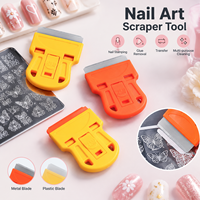 1 pièce Grattoir pour plaque de stamping nail art, lame en métal et plastique, outil de transfert de vernis, nettoyeur multifonction pour manucure DIY et salon de manucure