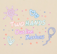 TWOHANDS Contour Marqueurs 8 Couleurs Assorties, Idéal pour écrire et dessiner des lignes sur le Papier, Affiches, de vœux et Cartes Cadeaux