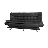 Canapé-lit pliable en similicuir convertible avec coussin compressé pour bureau, réception, salle de réunion, salle d'attente