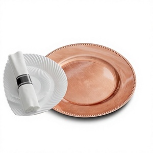 Assiette de présentation ronde en cuivre, design moderne, vaisselle en métal poli pour la maison et les restaurants, en promotion - Product Image 1