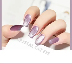 Cat Eye Gel OEM/ODM Sampel Gratis Berlian Kristal Mata Kucing Gel UV Rendam Cat Kuku Magnetik