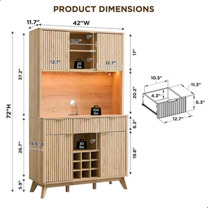 Luxury Modern <b>Bar</b> <b>Cabinet</b> in with Spacious Drawer Wine Storage Shelves Freestanding Home Furniture Na Luxury Modern <b>Bar</b> <b>Cabinet</b> - Product Image 3