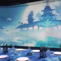 Table de cartographie à projection interactive pour restaurant immersif Hologramme 3D Lumières de salle en métal pour l'intérieur Expérience culinaire